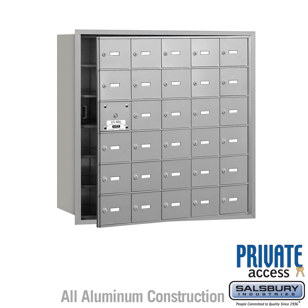Salsbury 4B+ Horizontal Mailbox (Includes Master Commercial Lock) - 30 A Doors (29 usable) - Front Loading - Private Access