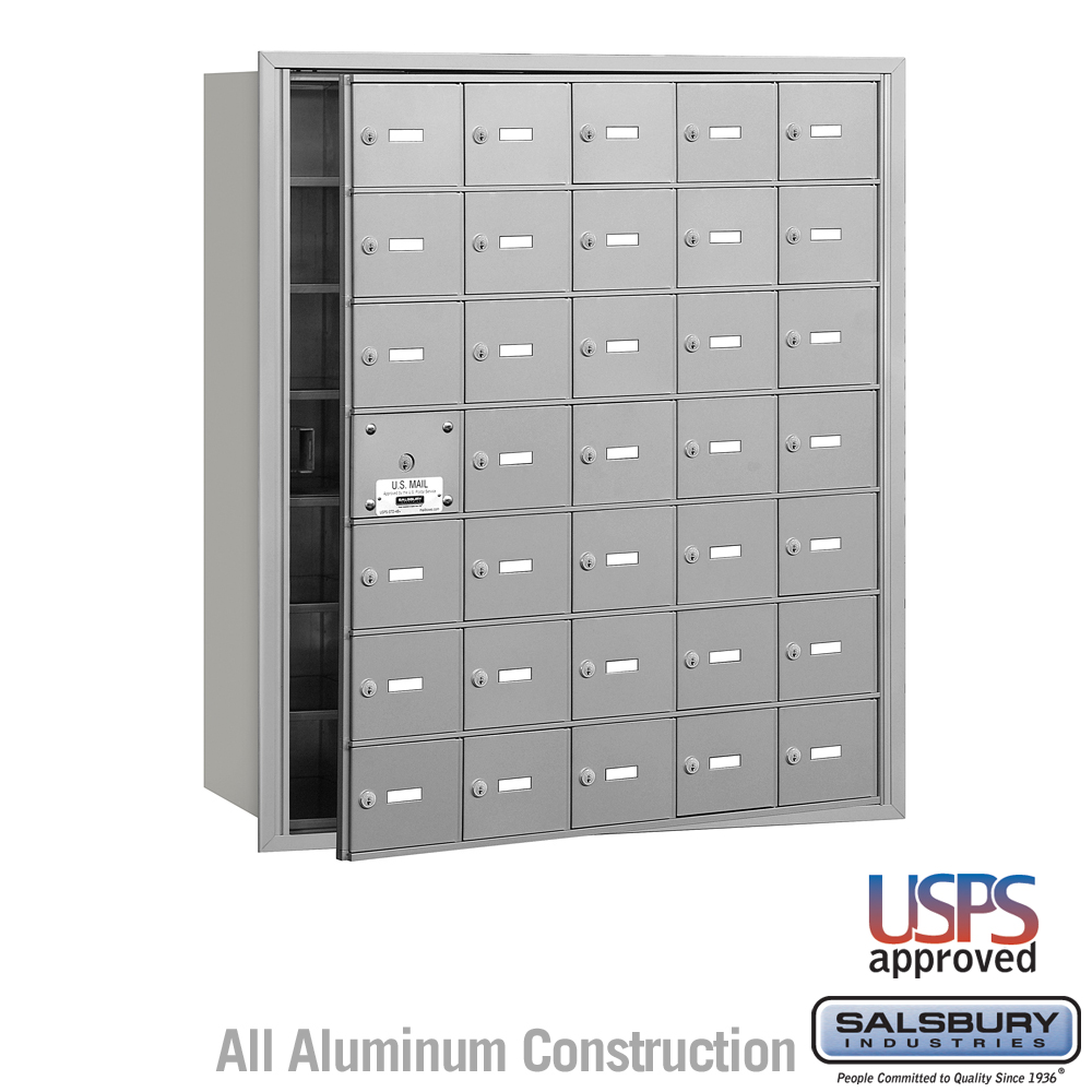 Salsbury 4B+ Horizontal Mailbox - 35 A Doors (34 usable) - Front Loading - USPS Access