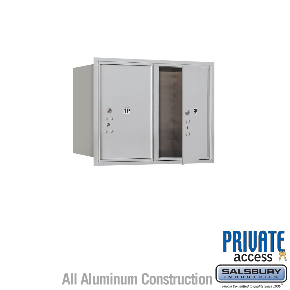 Salsbury 6 Door High Recessed Mounted 4C Horizontal Parcel Locker with 2 Parcel Lockers with Private Access - Front Loading