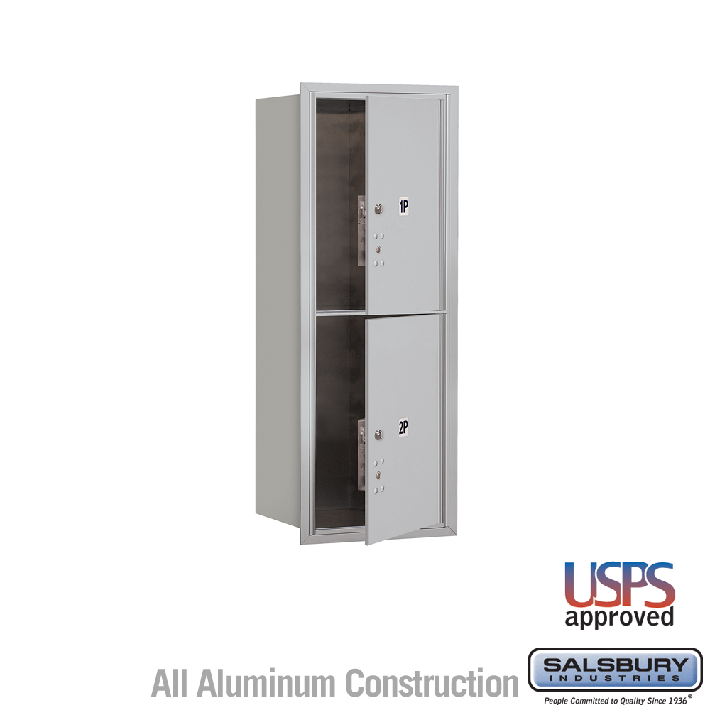 Salsbury 10 Door High Recessed Mounted 4C Horizontal Parcel Locker with 2 Parcel Lockers with USPS Access - Front Loading
