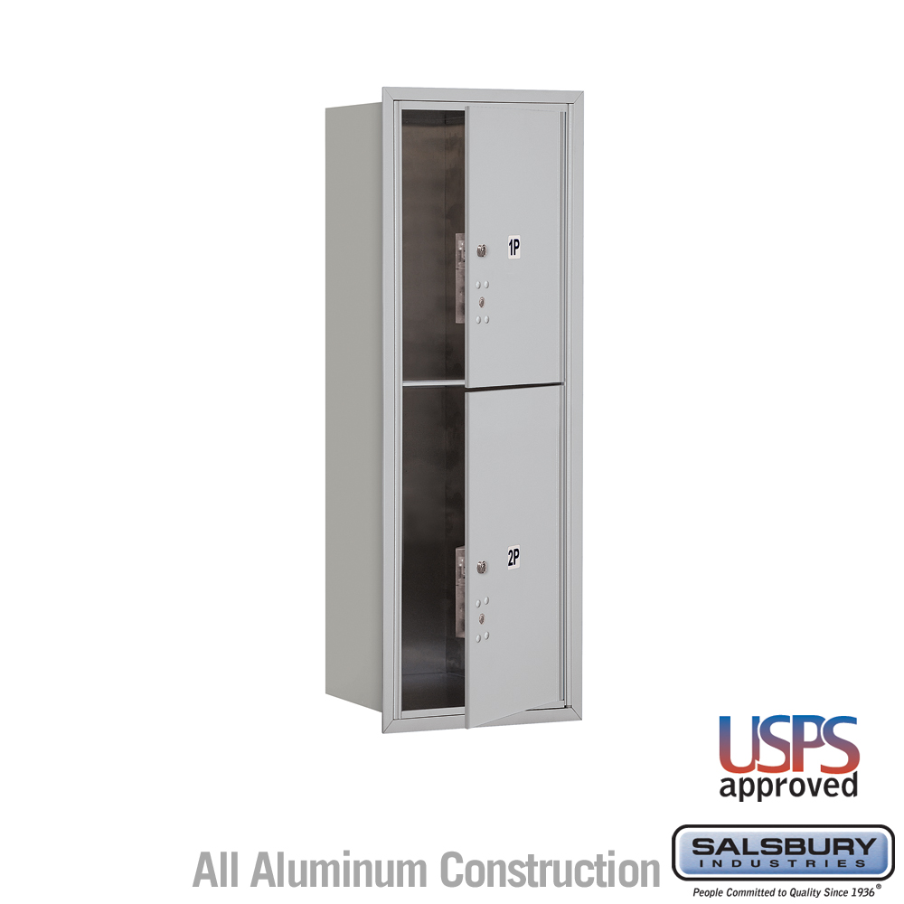 Salsbury 11 Door High Recessed Mounted 4C Horizontal Parcel Locker with 2 Parcel Lockers with USPS Access - Front Loading