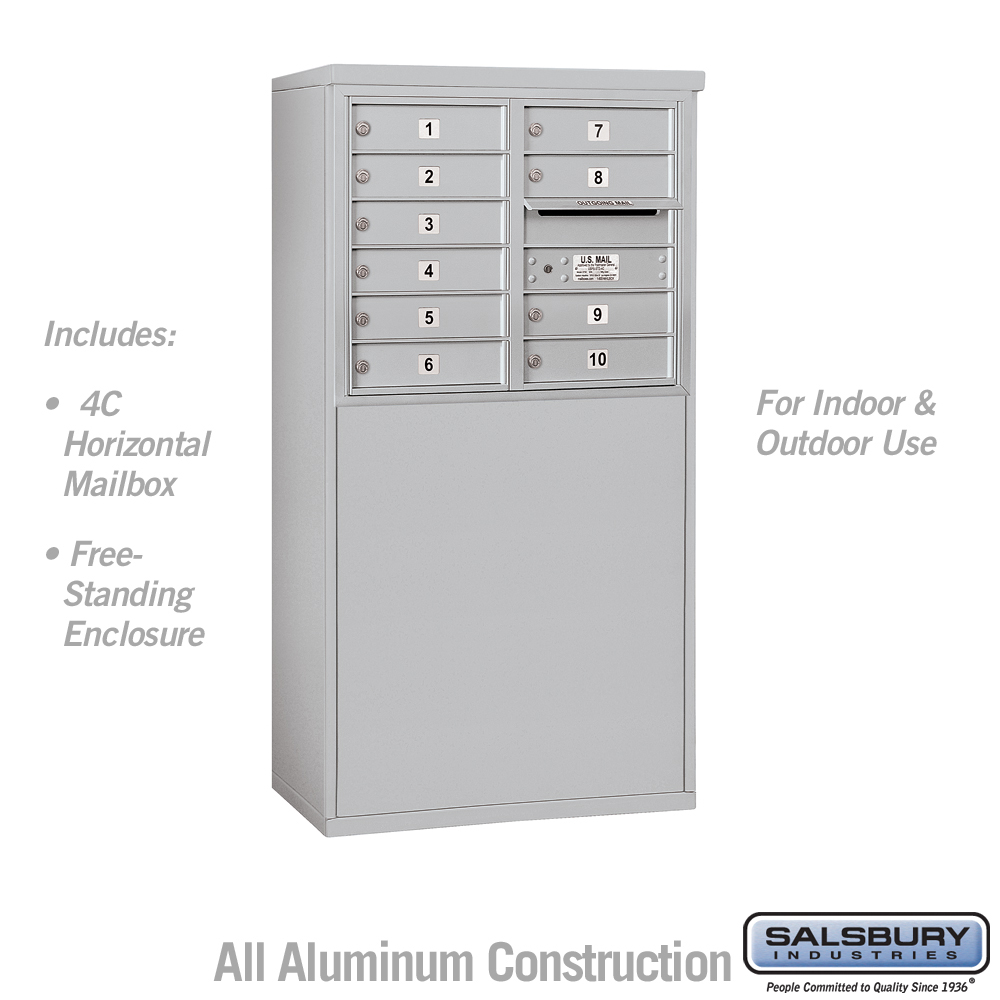 Salsbury 6 Door High Free-Standing 4C Horizontal Mailbox with 10 Doors with USPS Access