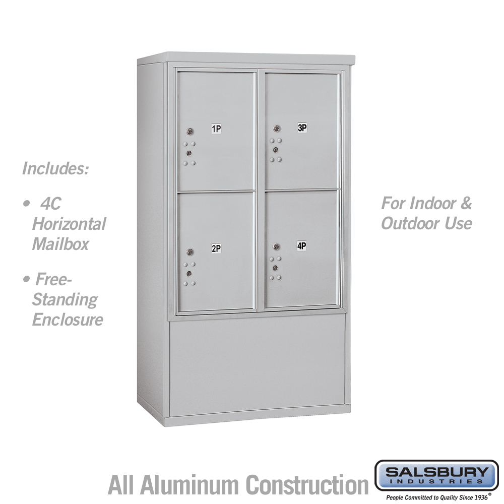 Salsbury 10 Door High Free-Standing 4C Horizontal Parcel Locker with 4 Parcel Lockers with USPS Access