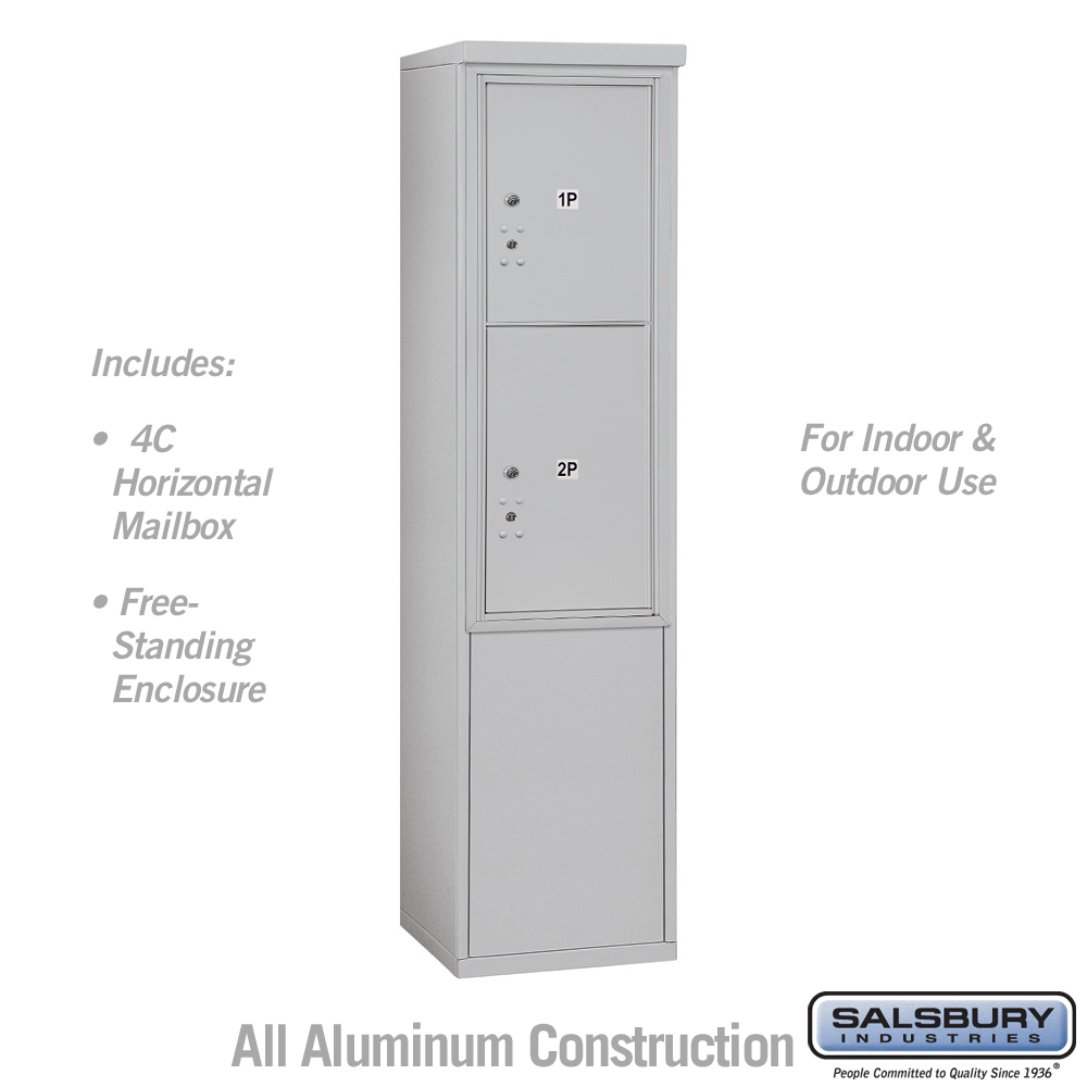 Salsbury 11 Door High Free-Standing 4C Horizontal Parcel Locker with 2 Parcel Lockers with USPS Access