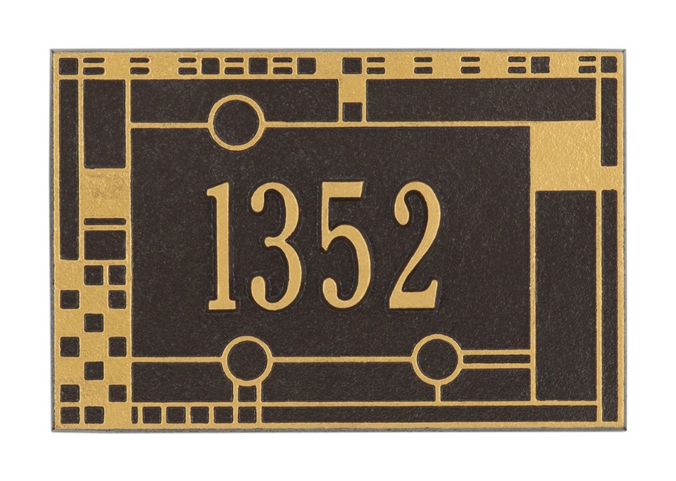 Whitehall Wall Mailbox Plaque - Frank Lloyd Wright Coonley, 1-line Personalized