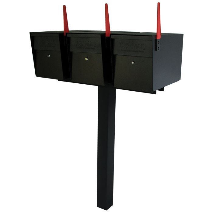 Ultimate High Security Locking Triple Mailbox & Post Package