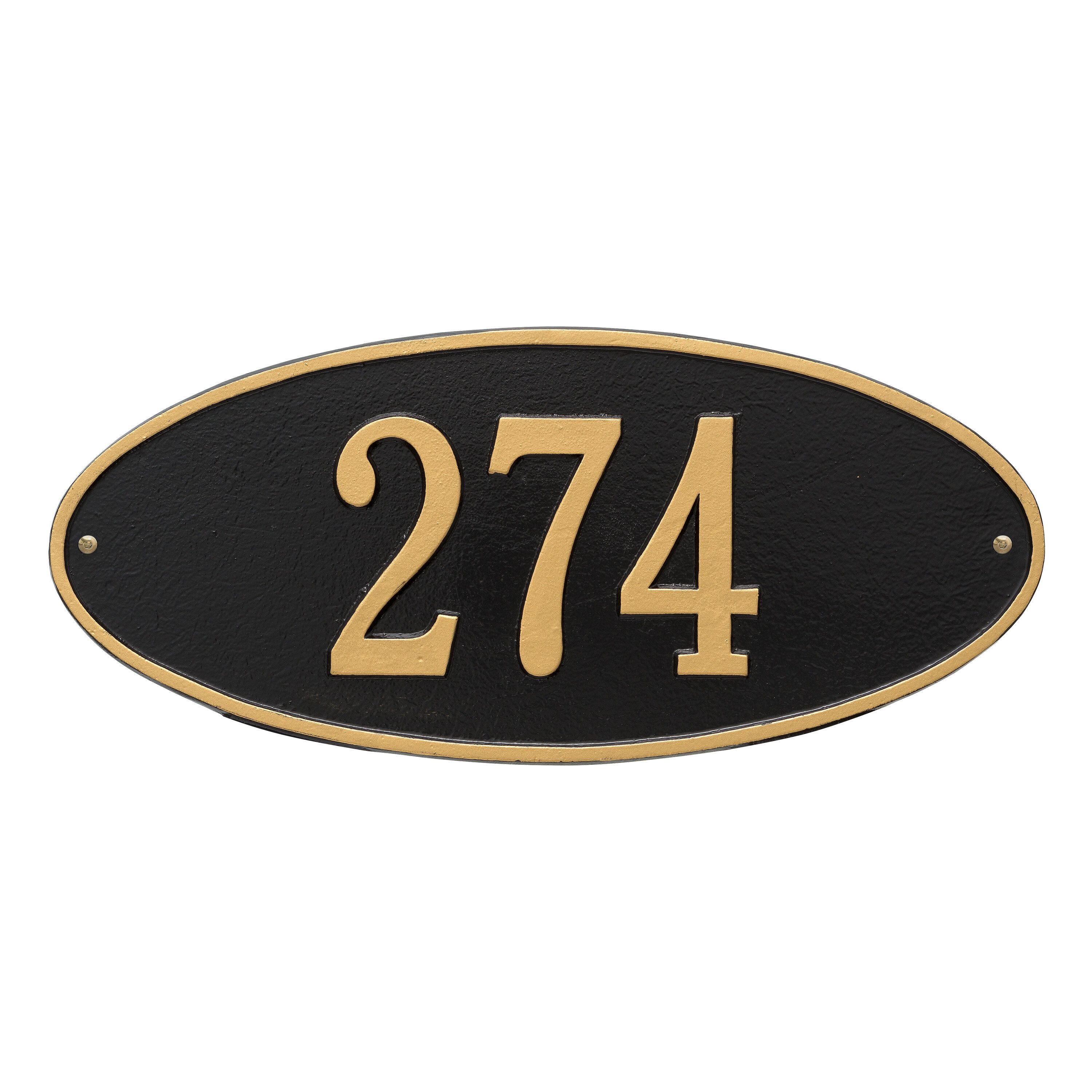 Whitehall Madison Oval - Standard Wall - One Line Address Plaque 
