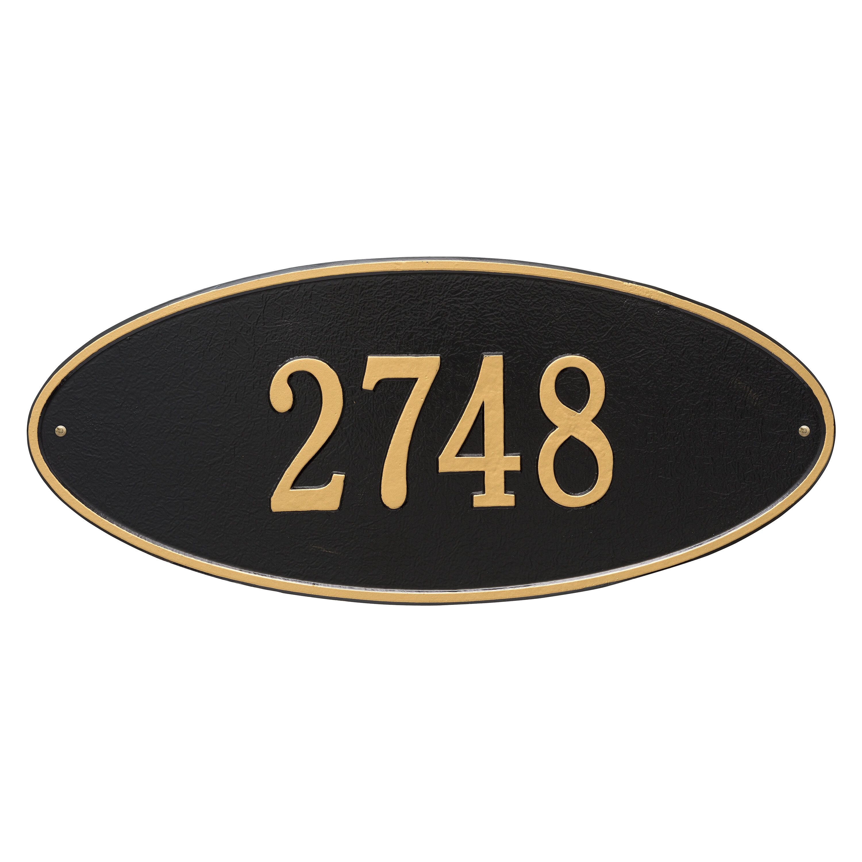 Whitehall Madison Oval - Estate Wall - One Line Address Plaque 