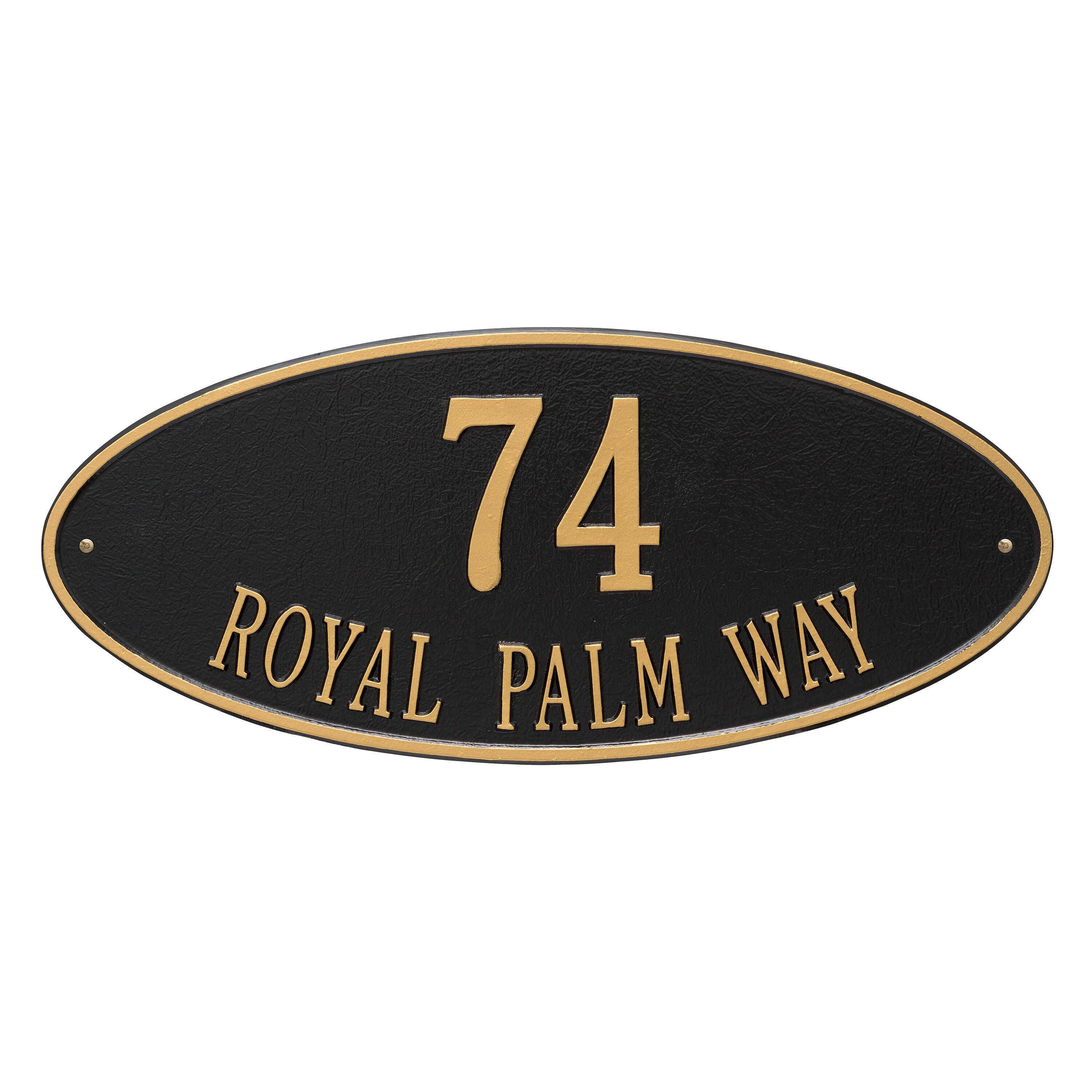 Whitehall Madison Oval - Estate Wall - Two Line Address Plaque 