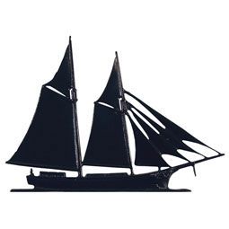 Whitehall Black Schooner Mailbox Ornament