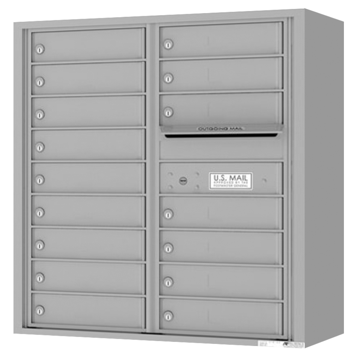 Surface Mount 4C Horizontal Mailbox 16 Doors Front Loading 4C09D