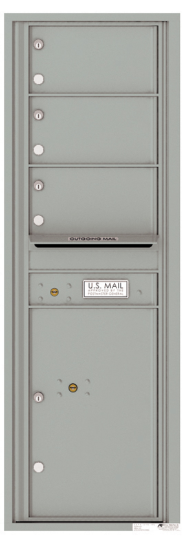 Front Loading Commercial Mailbox with 3 Tenant Doors and 1 Parcel Locker - Single Column