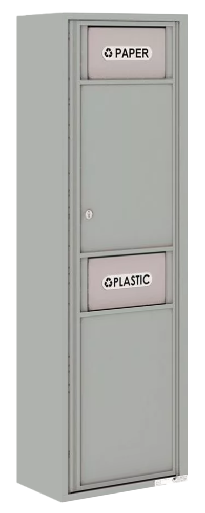 Florence 4C Mailbox Medium Trash/Recycling Bin - Front Loading - 14 Doors High - Surface Mounted - Private Access