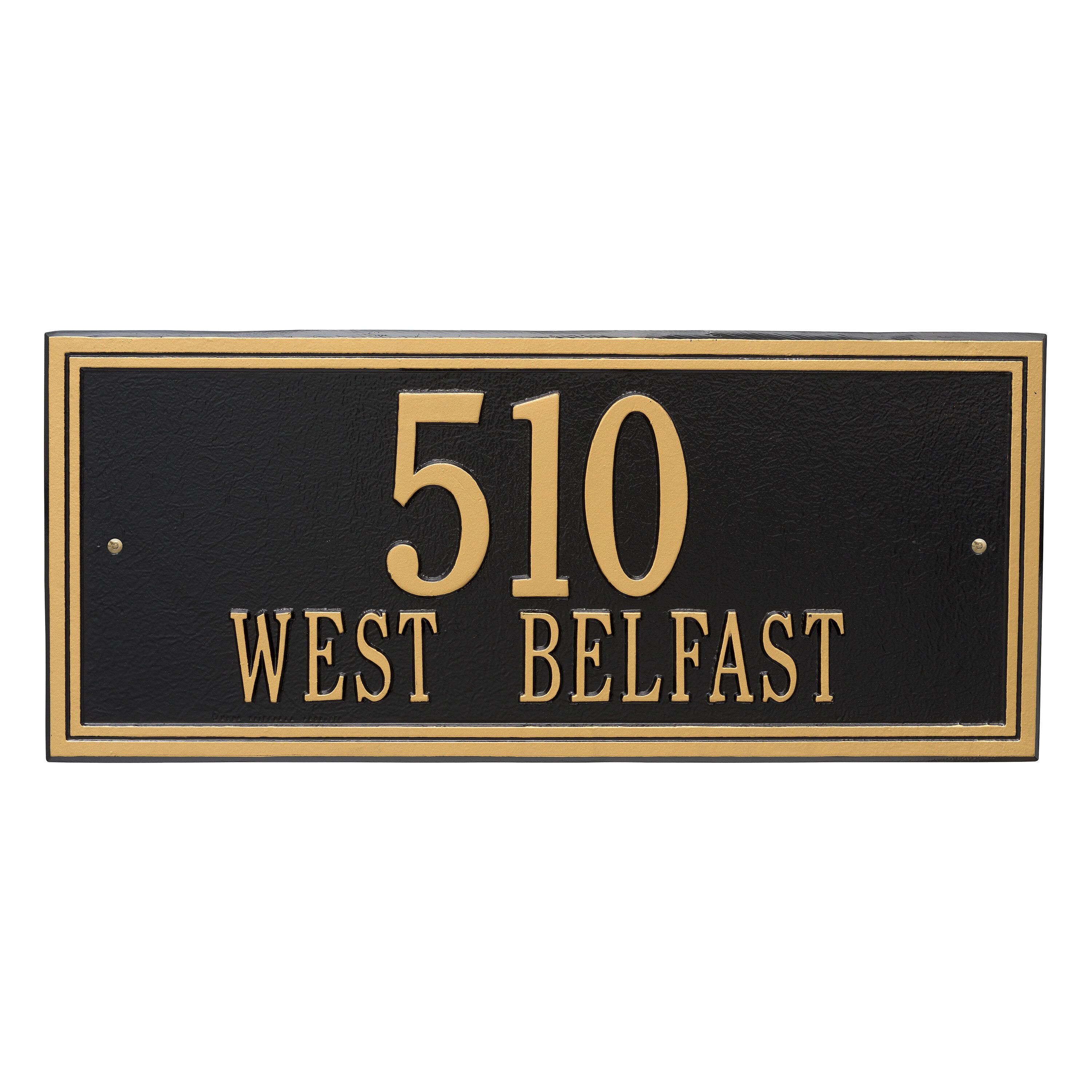 Whitehall Double Line - Estate Wall - Two Line Address Plaque 