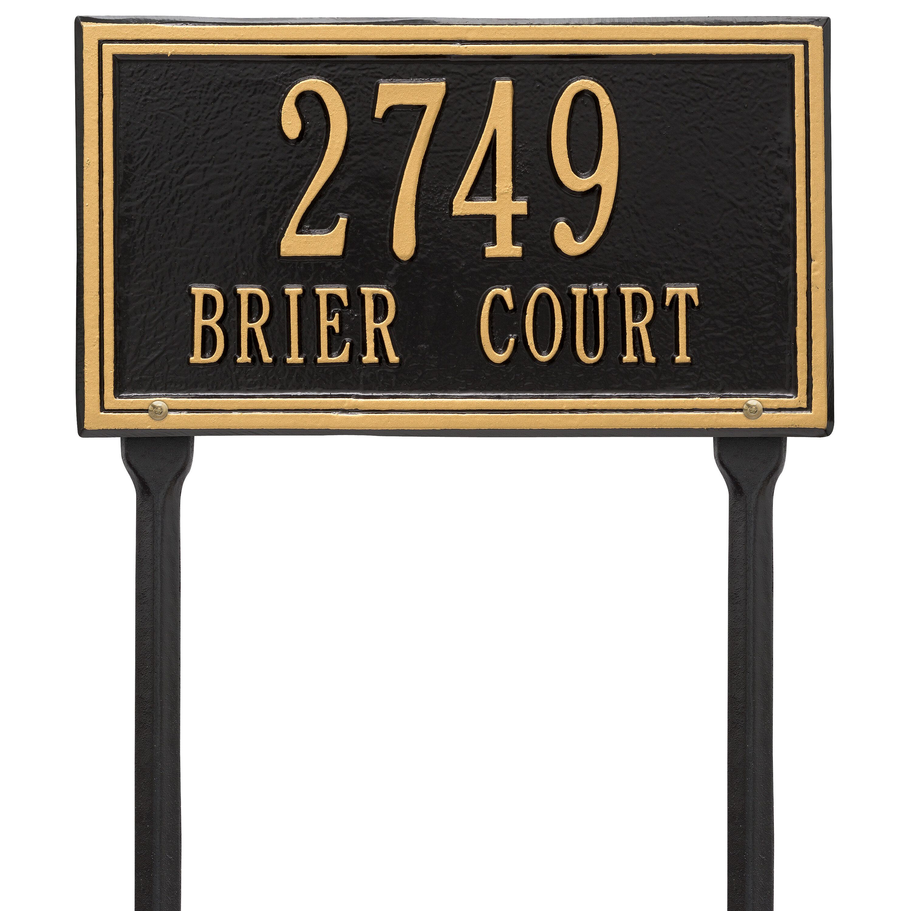 Whitehall Double Line - Standard Lawn - Two Line Address Plaque 