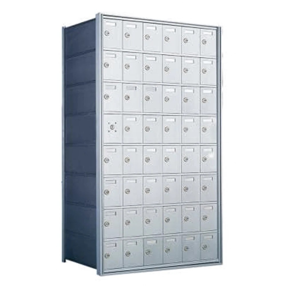 8 Doors High x 6 Doors (47 Tenants) 1600 Front-Load Private Distribution Mailbox in Anodized Aluminum Finish