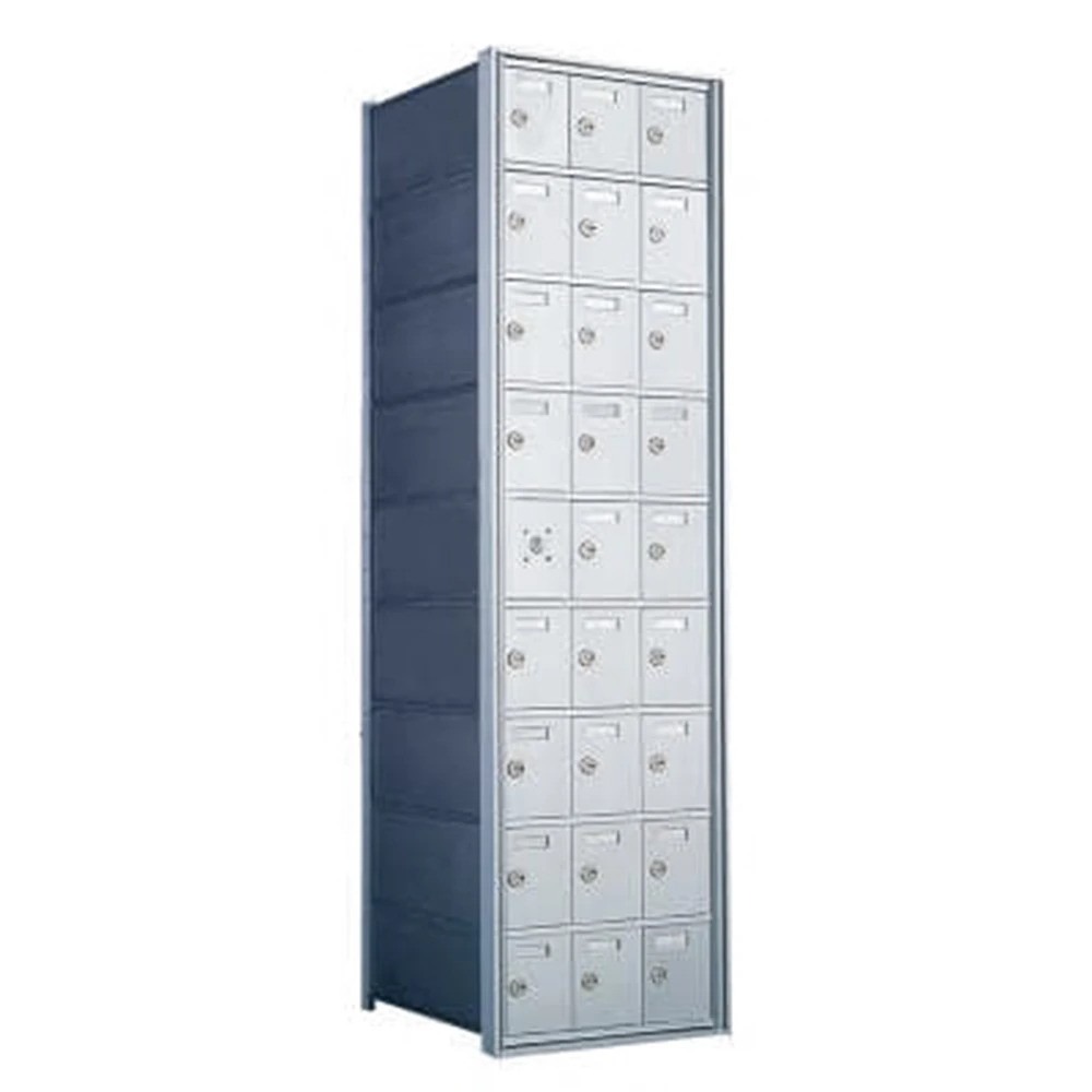 9 Doors High x 3 Doors (26 Tenants) 1600 Front-Load Private Distribution Mailbox in Anodized Aluminum Finish