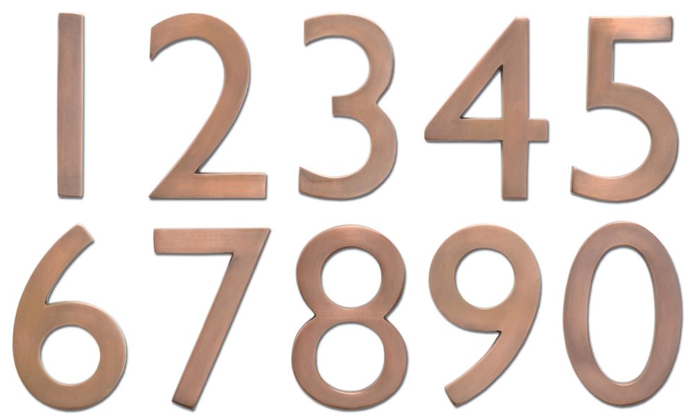 4 Inch Solid Brass House Numbers (0-9) - Choose Finish
