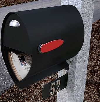 Spira Postbox Unique Post Mount Mailbox - Black