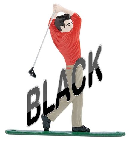 Whitehall Large Bell with Golfer Ornament Black