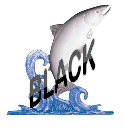 Whitehall Large Bell with Trout Ornament Black