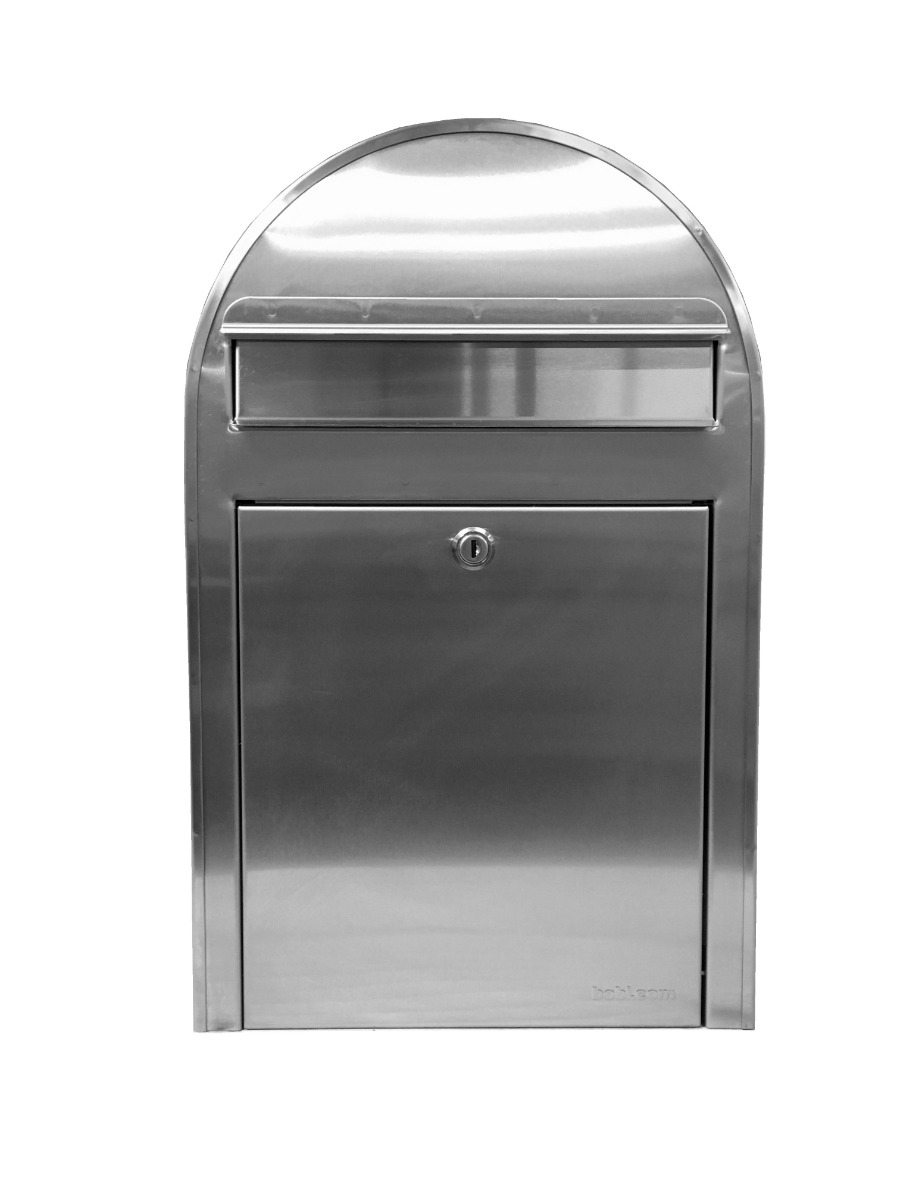 Bobi Classic Slim Front Access Stainless Steel Mailbox and Round Post Combo – Multiple Color Options
