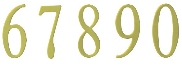 2 inch Polished Brass Curbside Mailbox Numbers