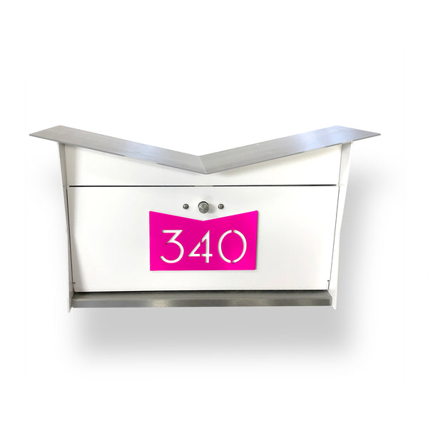 Butterfly Box in Arctic White - Wall Mount Mailbox