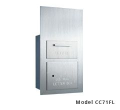 Rear Loading 1 Hopper Door Outgoing Mail Drop Box (7 Units High) - Brushed Aluminum