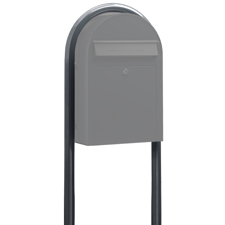 USPS Bobi Grey Round Mailbox Post