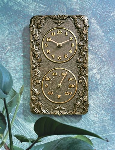 combination outdoor clock and thermometer