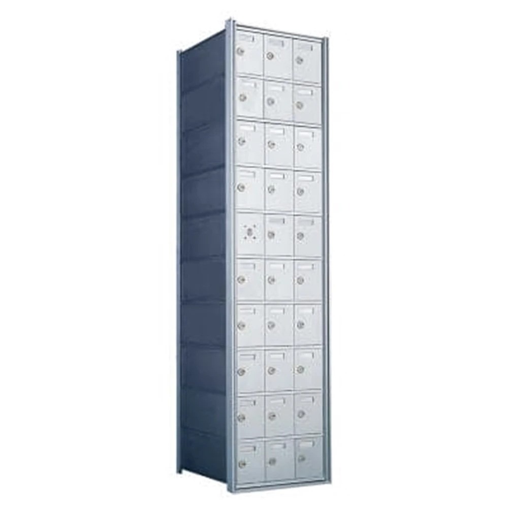10 Doors High x 3 Doors (29 Tenants) 1600 Series Front-Load Private Distribution Cluster Mailbox in Anodized Aluminum Finish