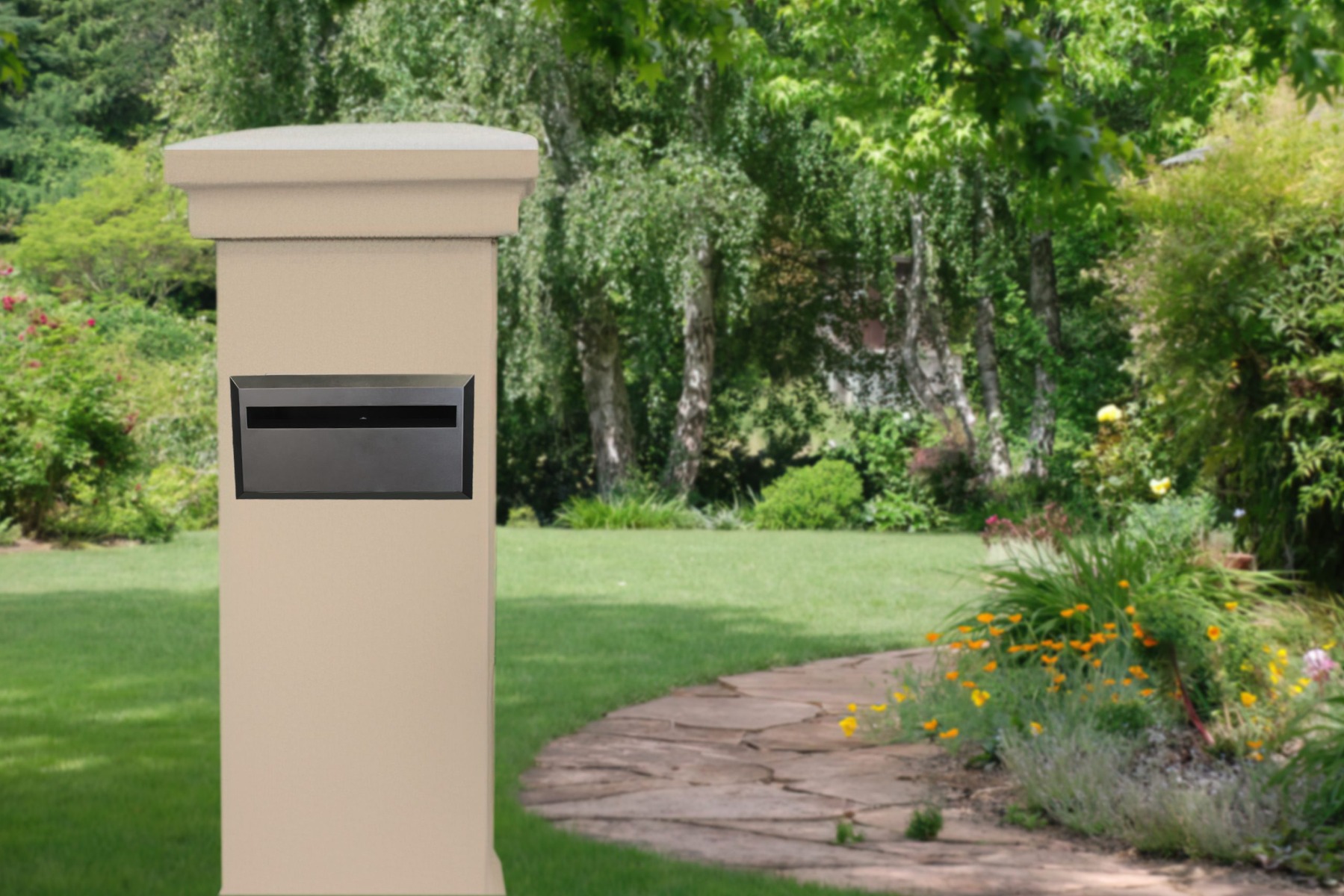 QualArc Fenwood Locking Stucco Column Mailbox