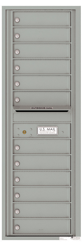 Front Loading Commercial Mailbox - 12 Extra-Large Tenant Doors - Single Column