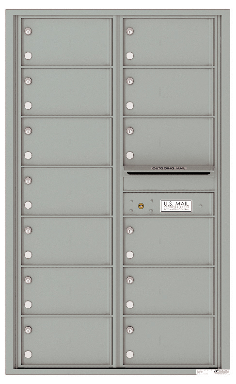 Florence 4C Horizontal Mailbox - Front Loading - 13 Tenant Doors - 14 Doors High - USPS Access