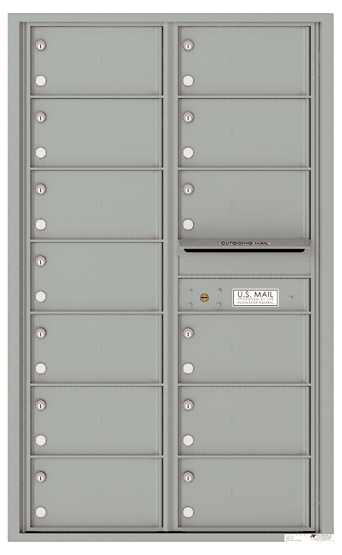 Front Loading Commercial Mailbox - 13 Tenant Doors - Double Column