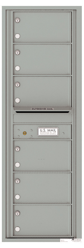 Front Loading Commercial Mailbox - 6 Tenant Doors - Single Column