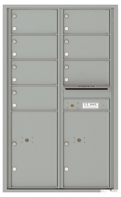 Florence 4C Horizontal Mailbox - 7 Doors, 2 Parcel Lockers - 14 Doors High USPS Access