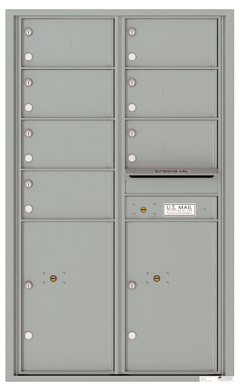 Front Loading Commercial Mailbox - 7 Tenant Doors and 2 Parcel Lockers - Double Column