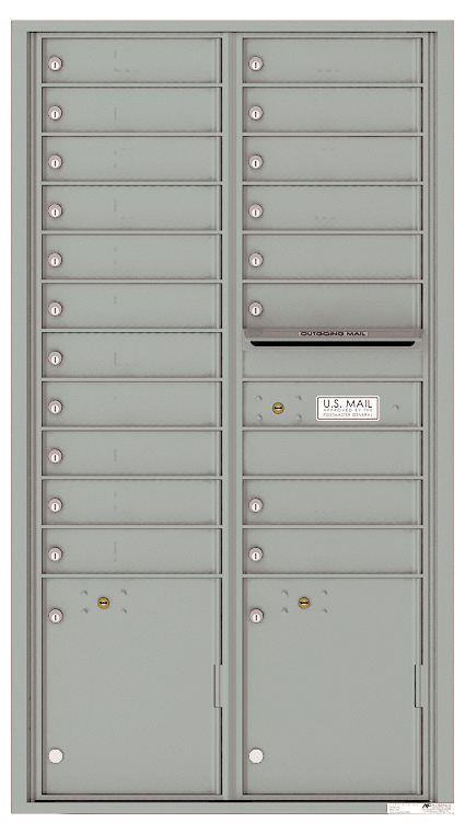 Florence 4C Horizontal Mailbox - 19 Doors, 2 Parcel Lockers - Max Height USPS Access