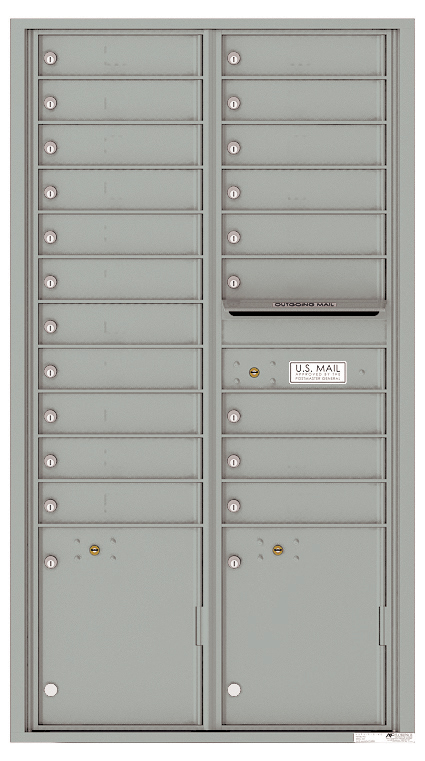 Front Loading Commercial Mailbox With 20 Tenant Compartments and 2 Parcel Lockers