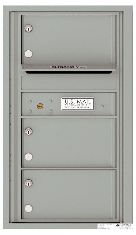 Front Loading Commercial Mailbox with 3 Tenant Compartments