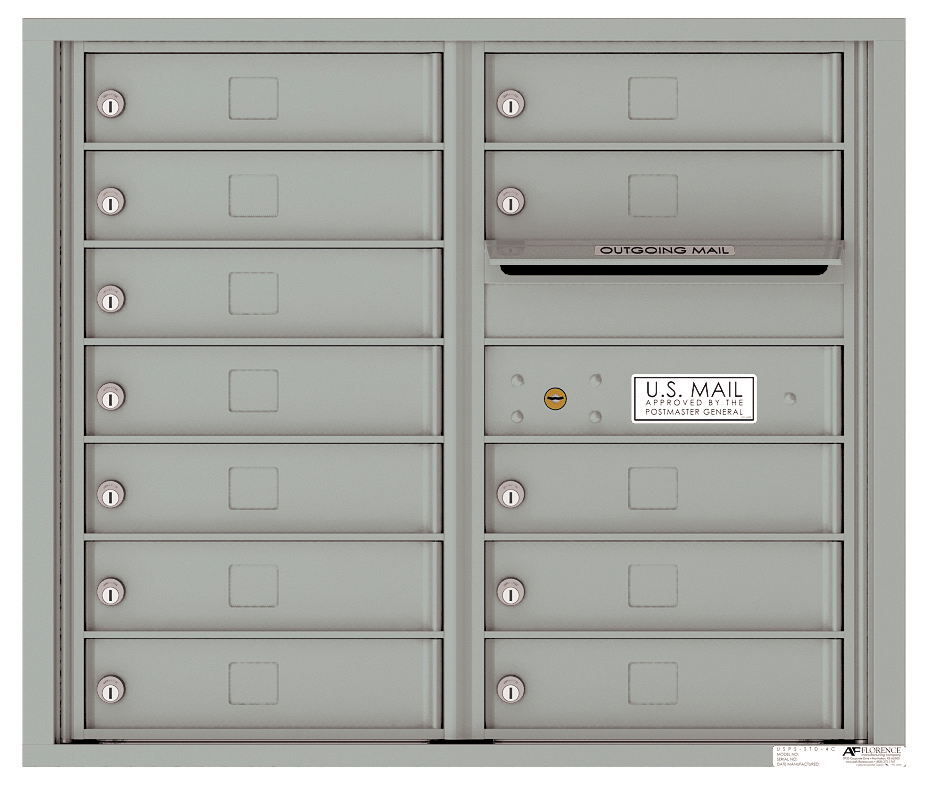 Florence 4C Horizontal Mailbox - 12 Doors - 7 Doors High USPS Access