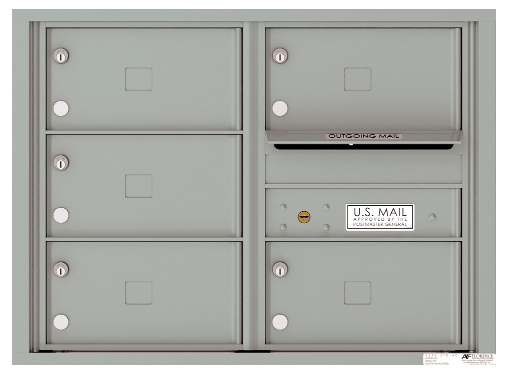 Florence 4C Horizontal Mailbox - 5 Doors - 6 Doors High USPS Access