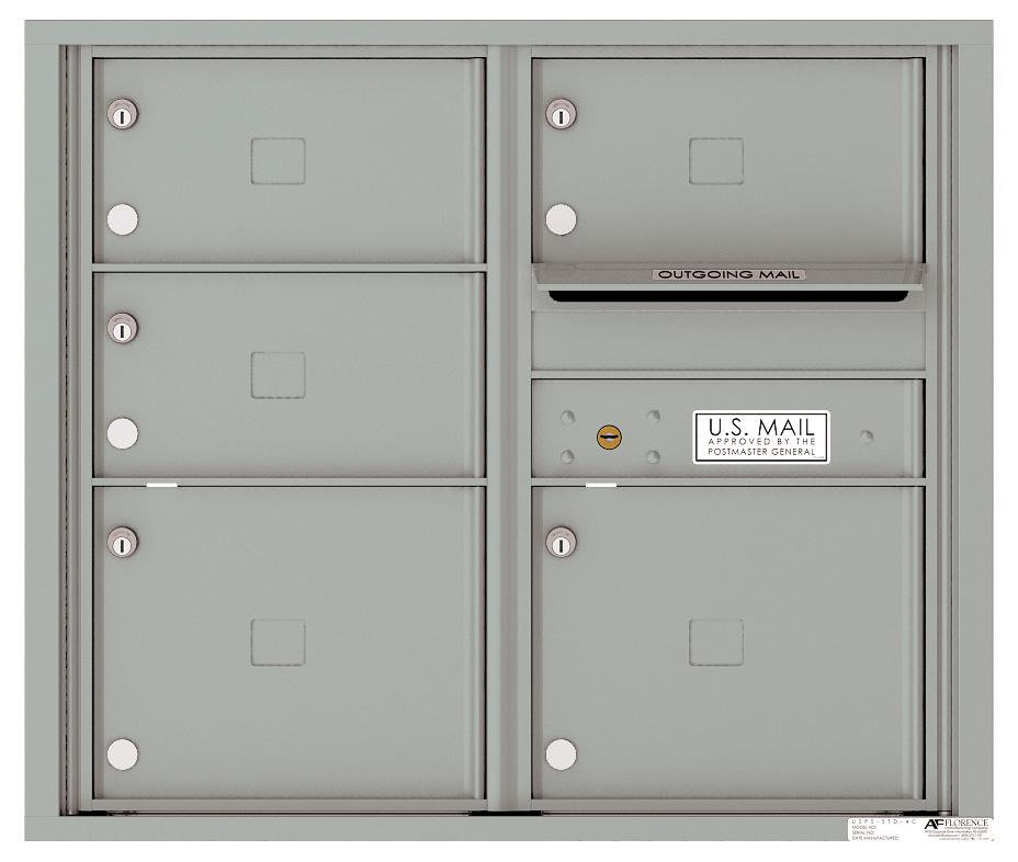 Florence 4C Horizontal Mailbox - 5 Doors - 7 Doors High - Double Column USPS Access
