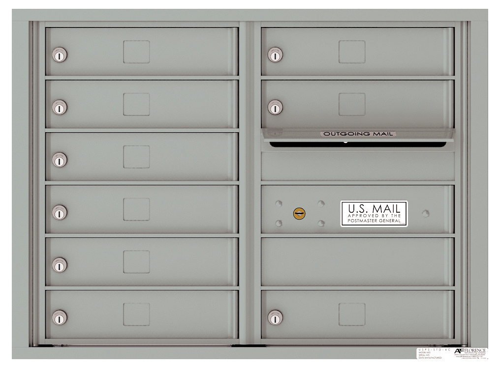 Front Loading Double Column Commercial Mailbox with 9 Tenant Doors