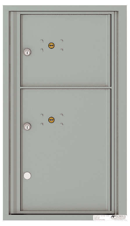 Front Loading Fully Recessed Single Column Commercial Mailbox with 2 Parcel Lockers