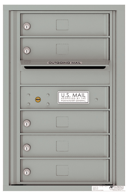 Florence 4C Horizontal Mailbox - 5 Doors - 7 Doors High - Single Column USPS Access