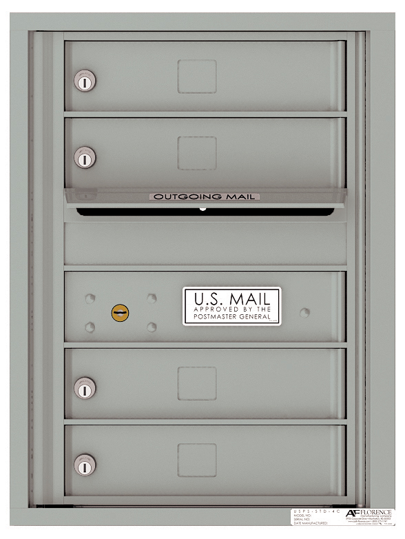 Florence 4C Horizontal Mailbox - 4 Doors - 6 Doors High USPS Access