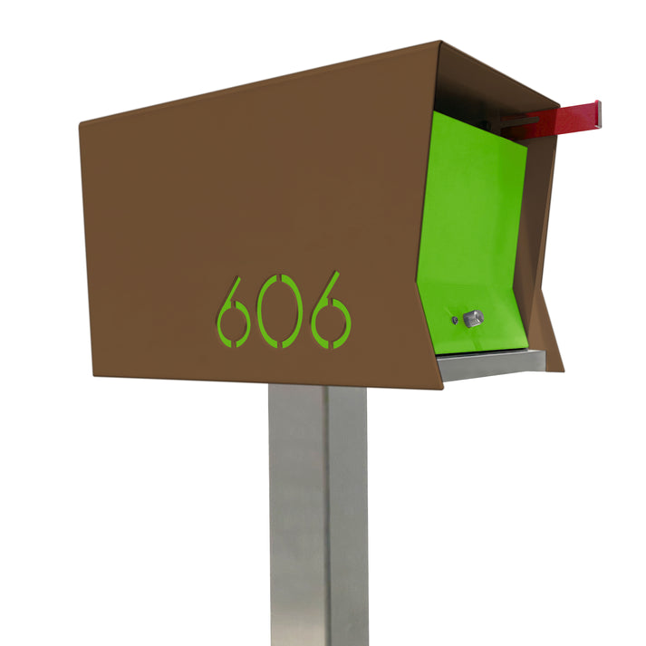 The Original Retrobox in Coconut - Modern Post Mounted Mailbox